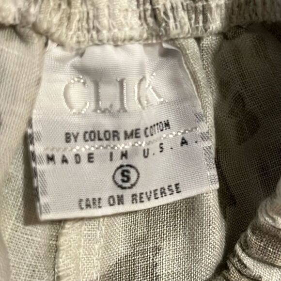 CMC‎ womens pants S 100% linen crop green Lagenlook Breathable Bohemian Timeless - Picture 5 of 8